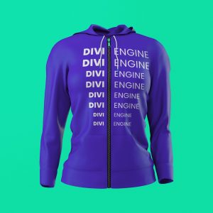 666 Purple Divi Engine Text Zipper Hoodie