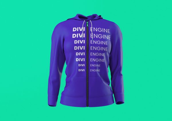 666 Purple Divi Engine Text Zipper Hoodie